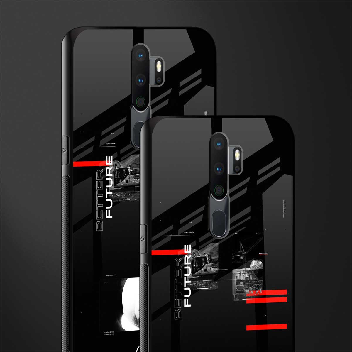 better future dark aesthetic glass case for oppo a5 2020 image-2