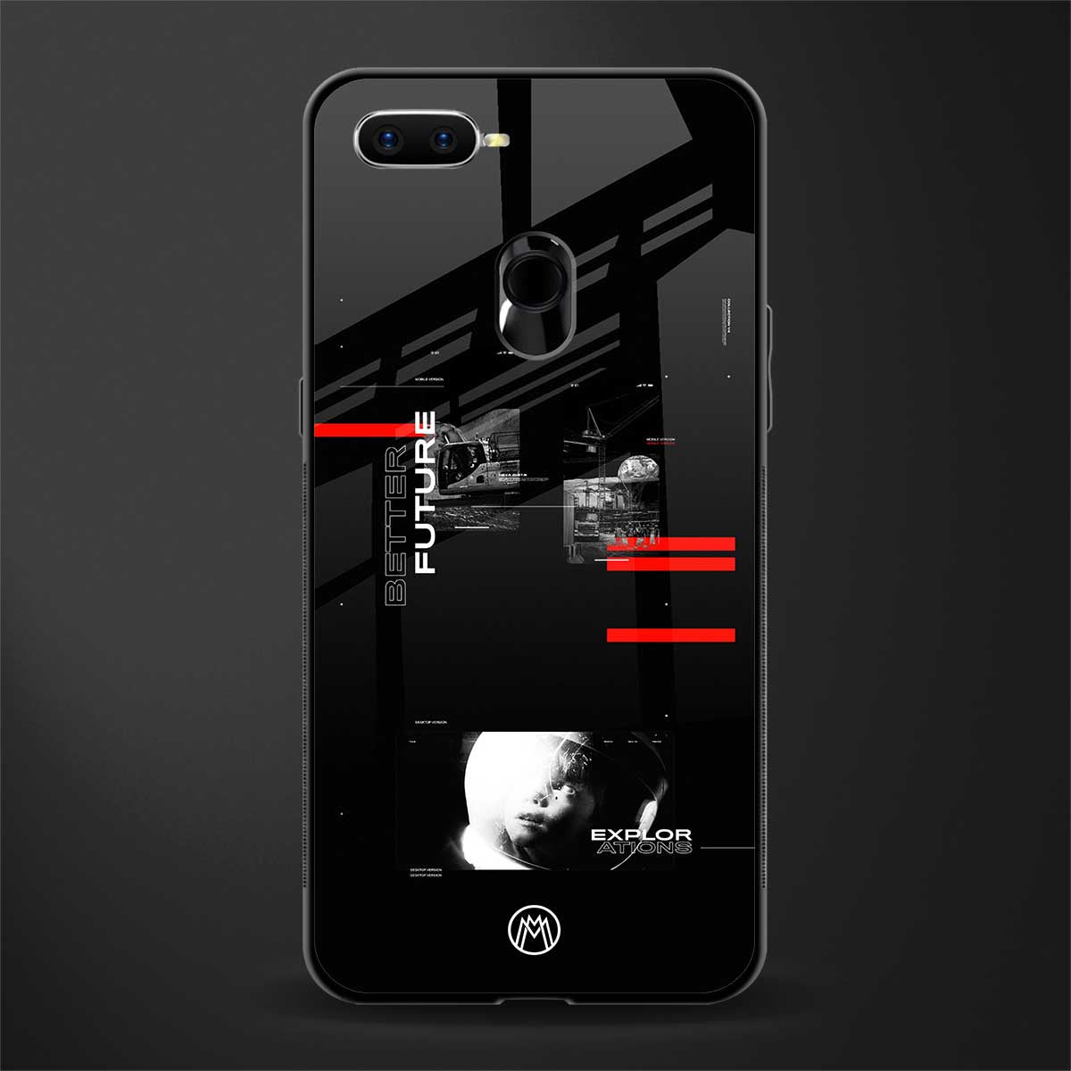 better future dark aesthetic glass case for oppo a12 image