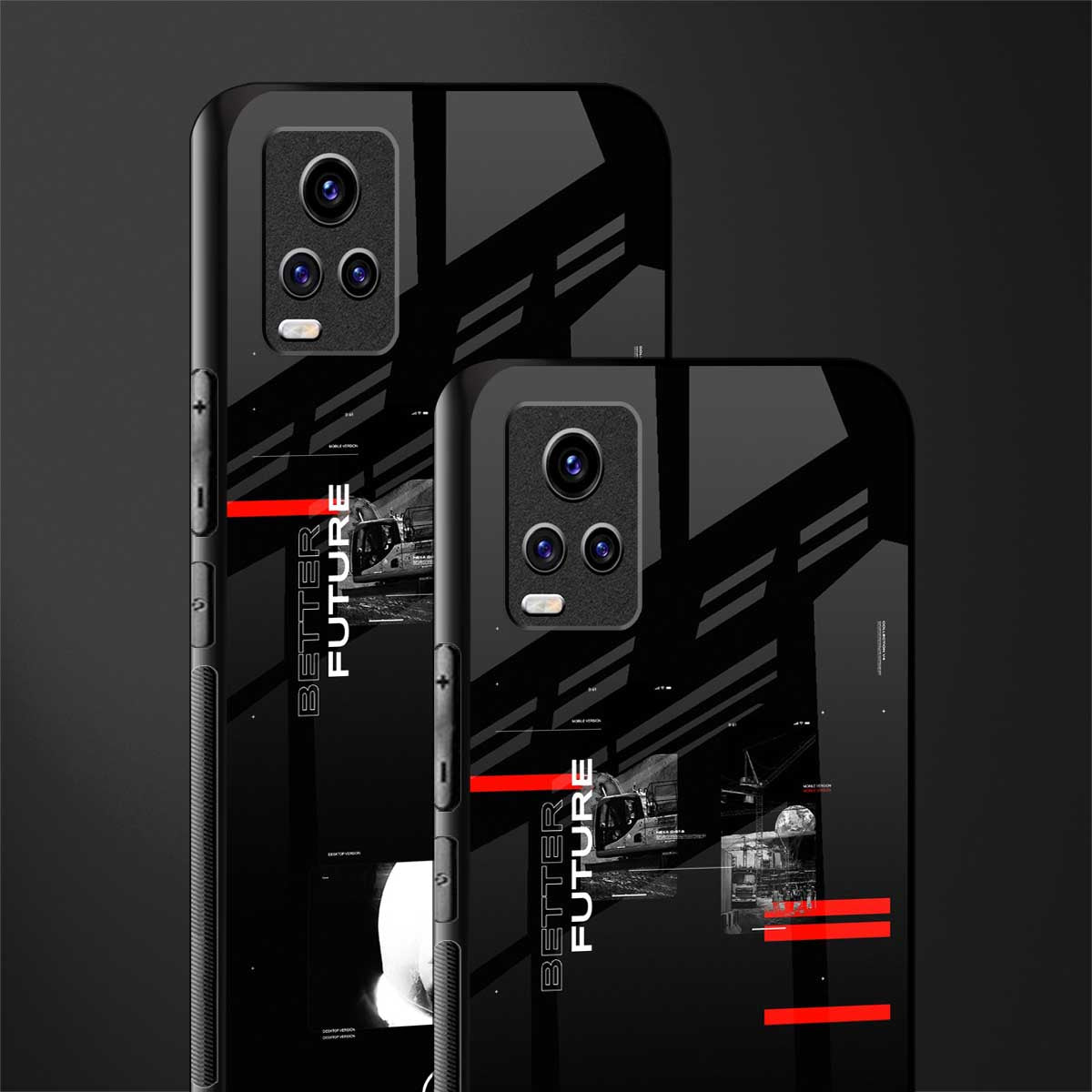 better future dark aesthetic back phone cover | glass case for vivo y73