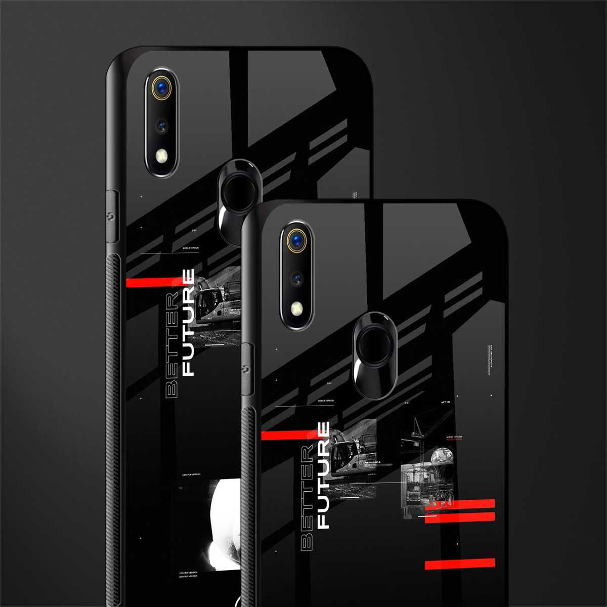 better future dark aesthetic glass case for realme 3 pro image-2