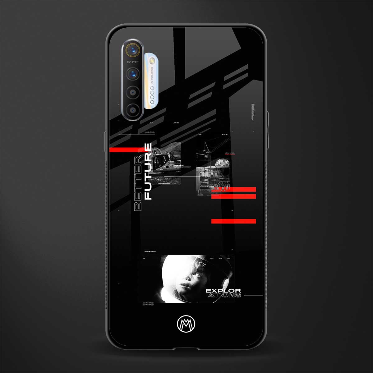 better future dark aesthetic glass case for realme xt image