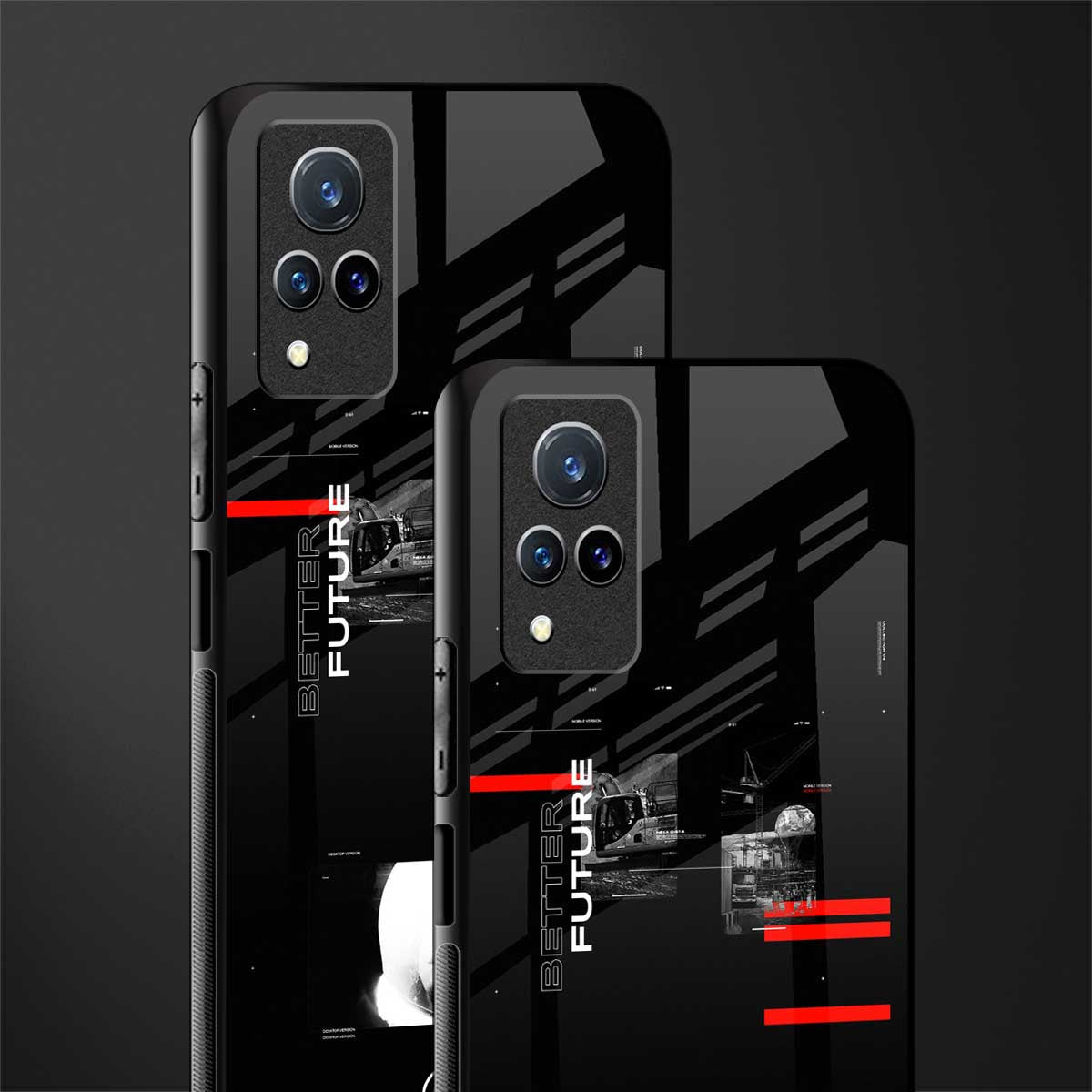 better future dark aesthetic glass case for vivo v21 5g image-2