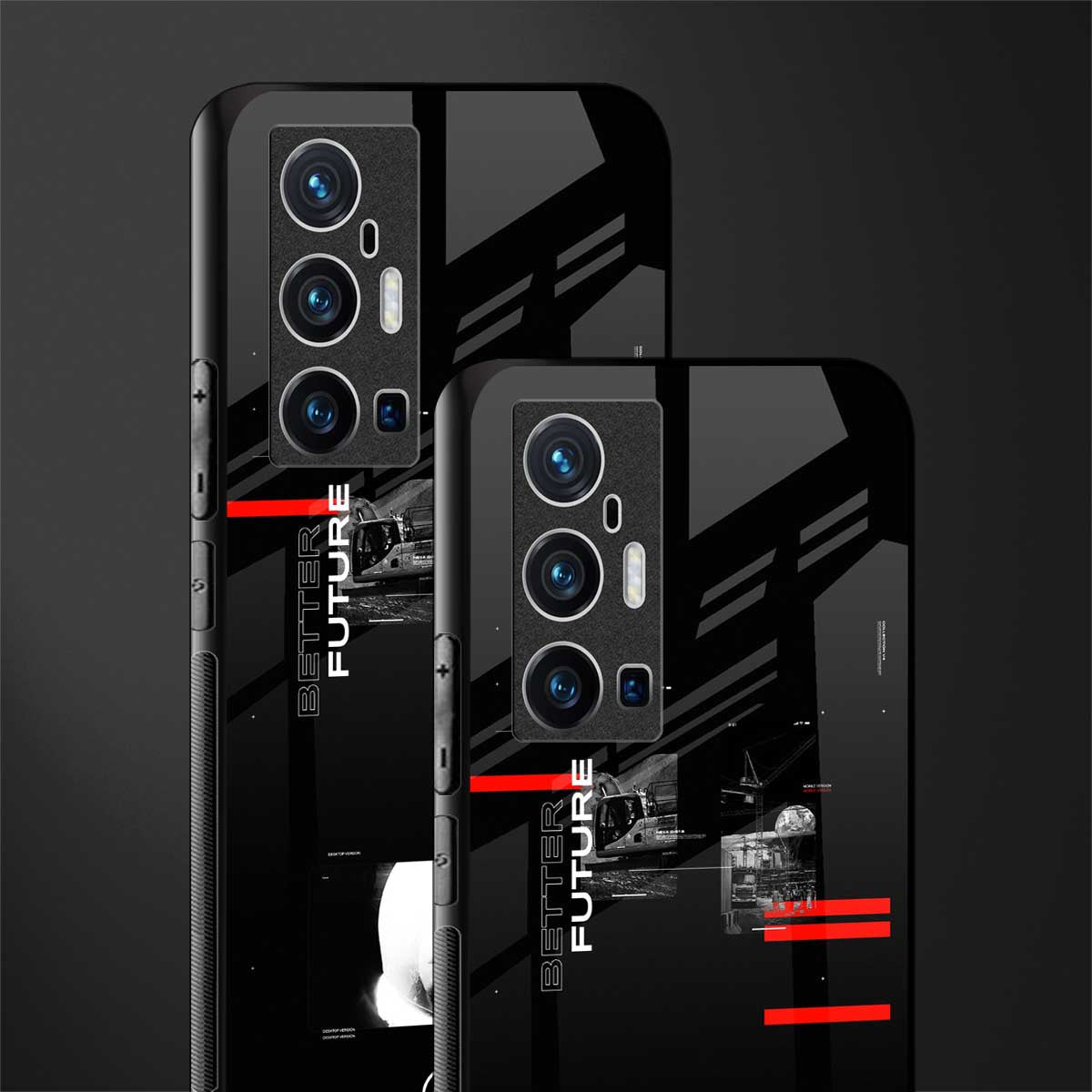 better future dark aesthetic glass case for vivo x70 pro plus image-2