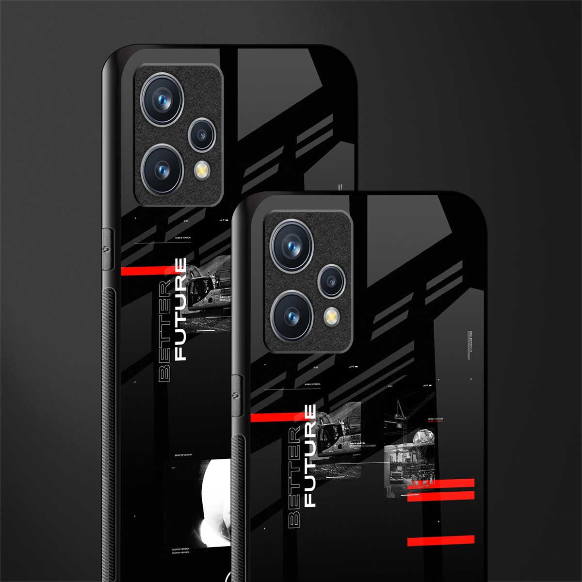 better future dark aesthetic glass case for realme 9 4g image-2