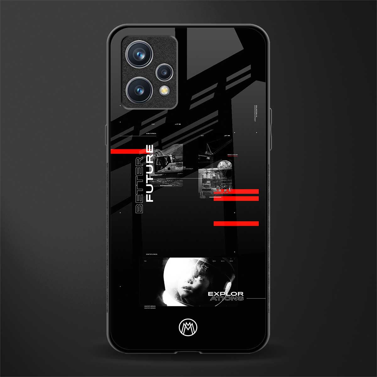 better future dark aesthetic glass case for realme 9 4g image