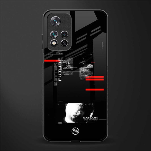 better future dark aesthetic glass case for poco m4 pro 5g image
