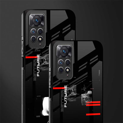 better future dark aesthetic glass case for redmi note 11s image-2