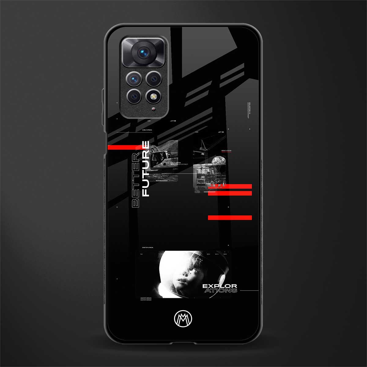 better future dark aesthetic glass case for redmi note 11 image