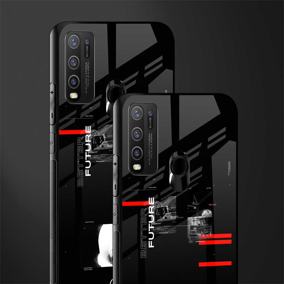better future dark aesthetic glass case for vivo y50 image-2