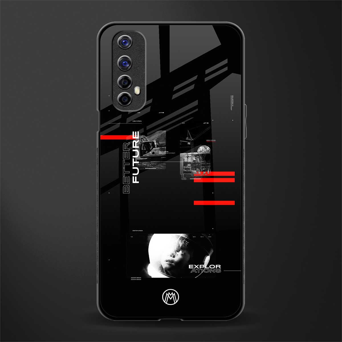 better future dark aesthetic glass case for realme 7 image