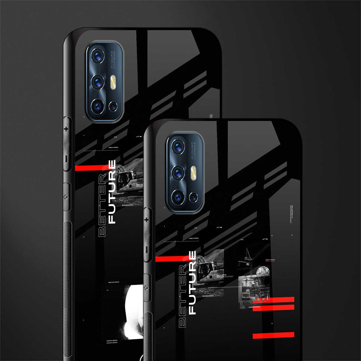 better future dark aesthetic glass case for vivo v17 image-2