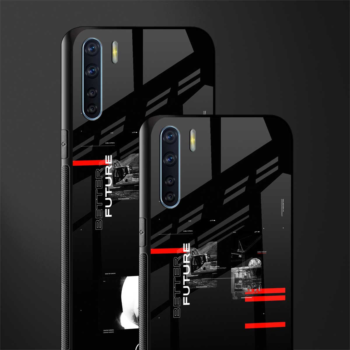 better future dark aesthetic glass case for oppo f15 image-2