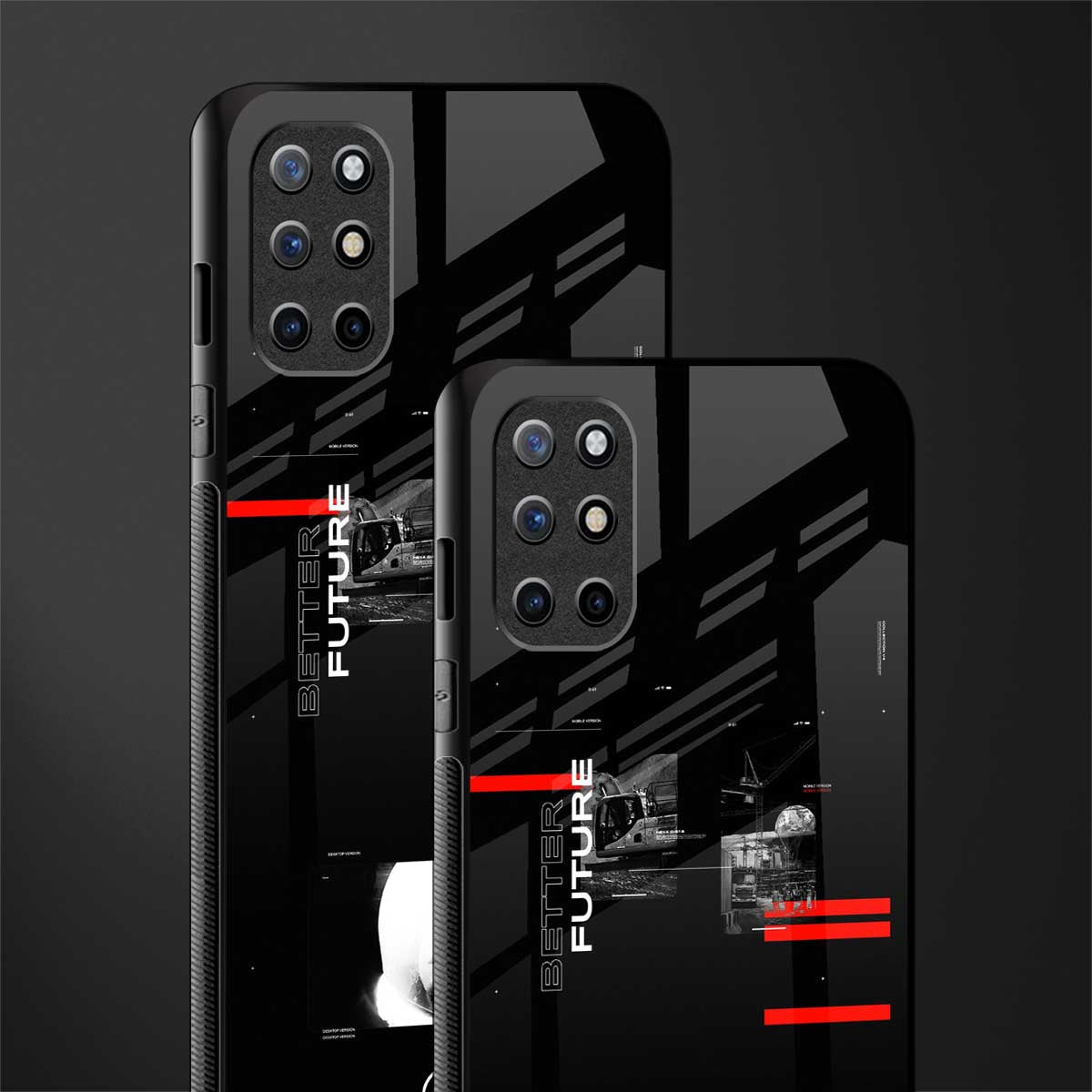 better future dark aesthetic glass case for oneplus 8t image-2