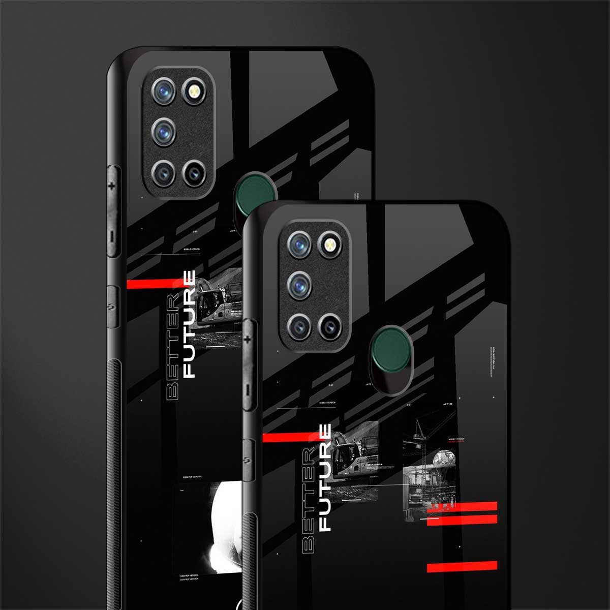 better future dark aesthetic glass case for realme 7i image-2