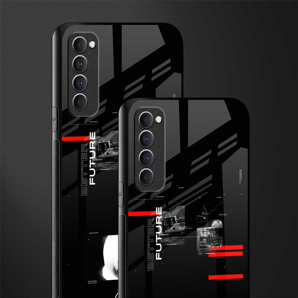 better future dark aesthetic glass case for oppo reno 4 pro image-2