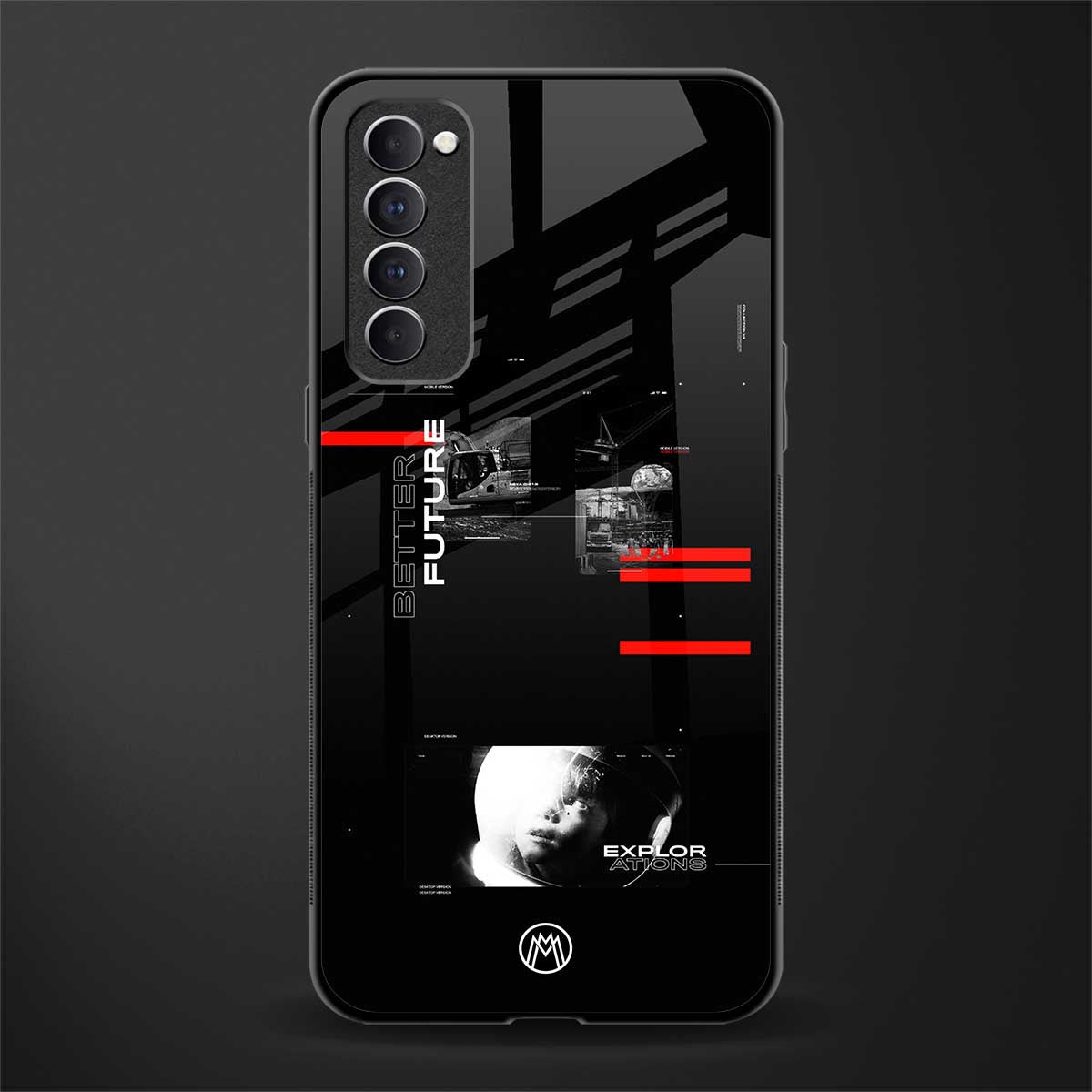 better future dark aesthetic glass case for oppo reno 4 pro image