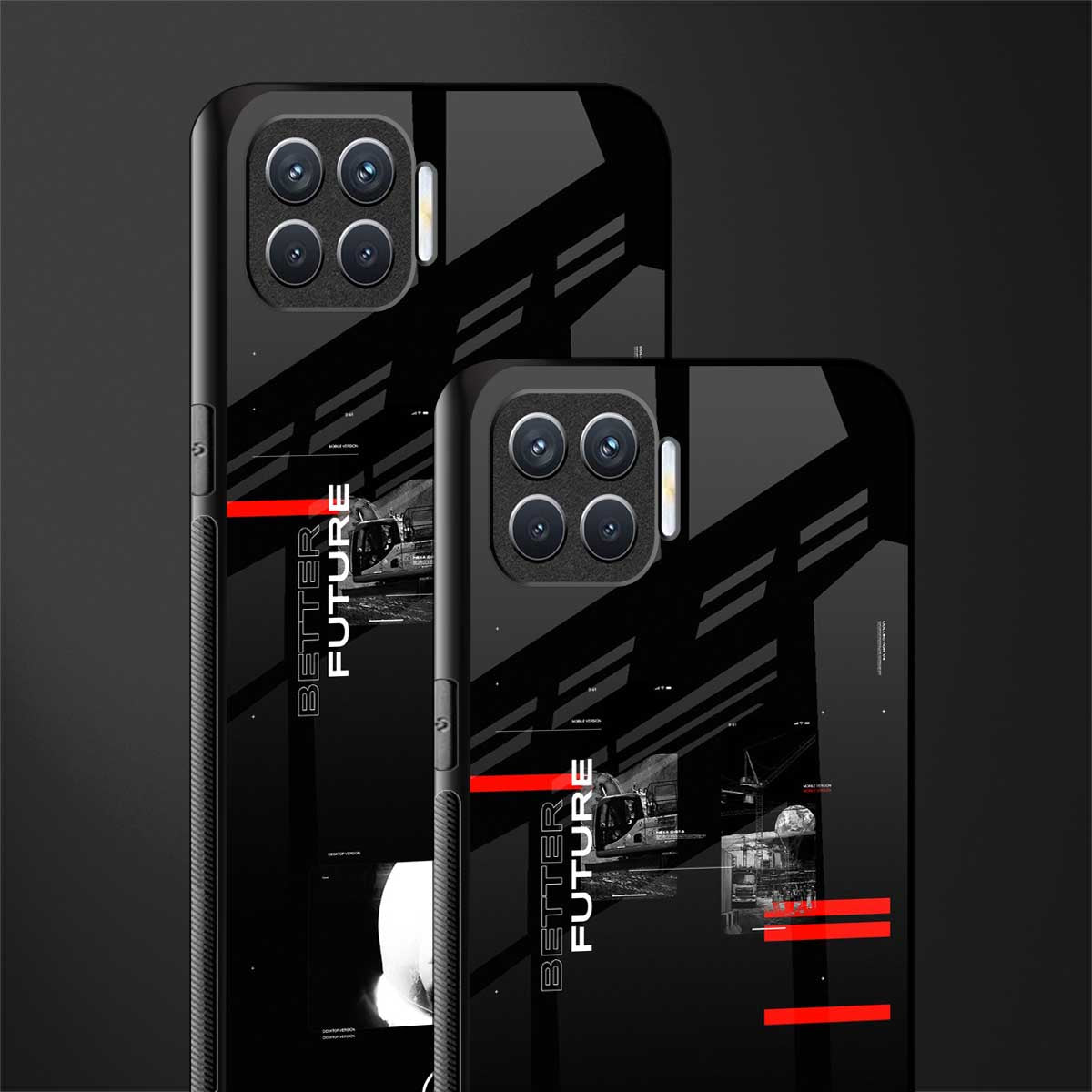 better future dark aesthetic glass case for oppo f17 pro image-2