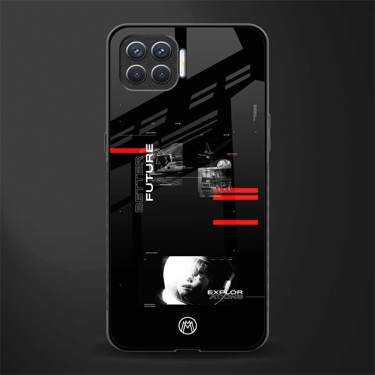 better future dark aesthetic glass case for oppo f17 pro image