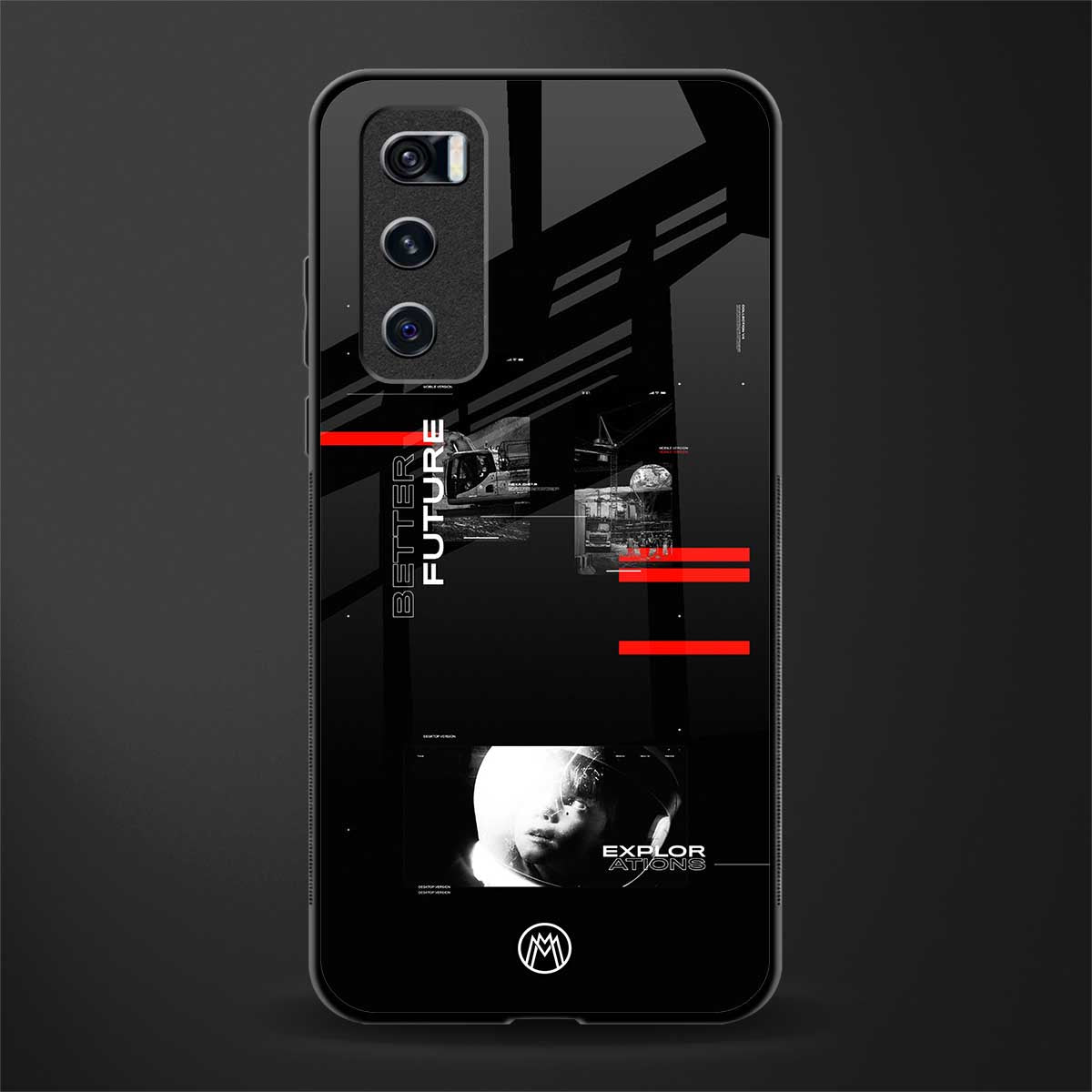 better future dark aesthetic glass case for vivo v20 se image