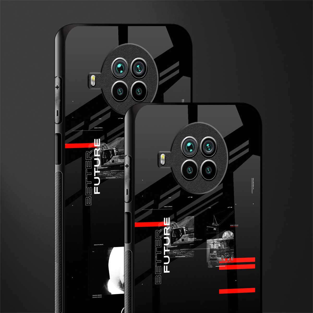 better future dark aesthetic glass case for mi 10i image-2