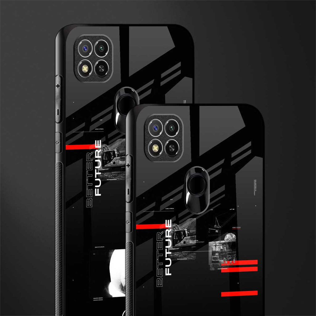 better future dark aesthetic glass case for redmi 9c image-2
