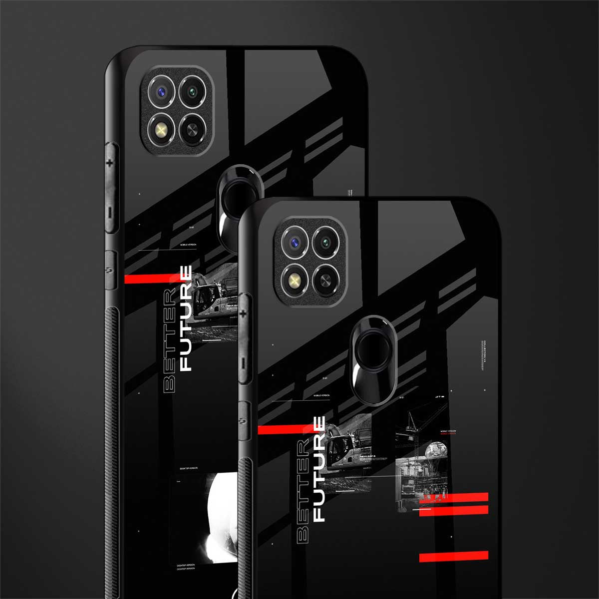 better future dark aesthetic glass case for redmi 9c image-2