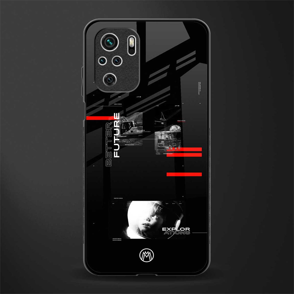 better future dark aesthetic glass case for redmi note 10 image