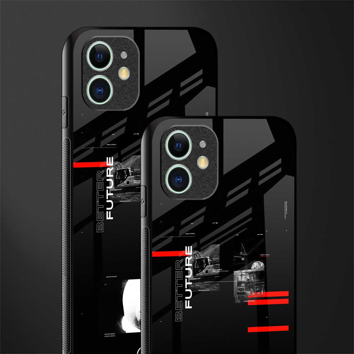 better future dark aesthetic glass case for iphone 12 mini image-2