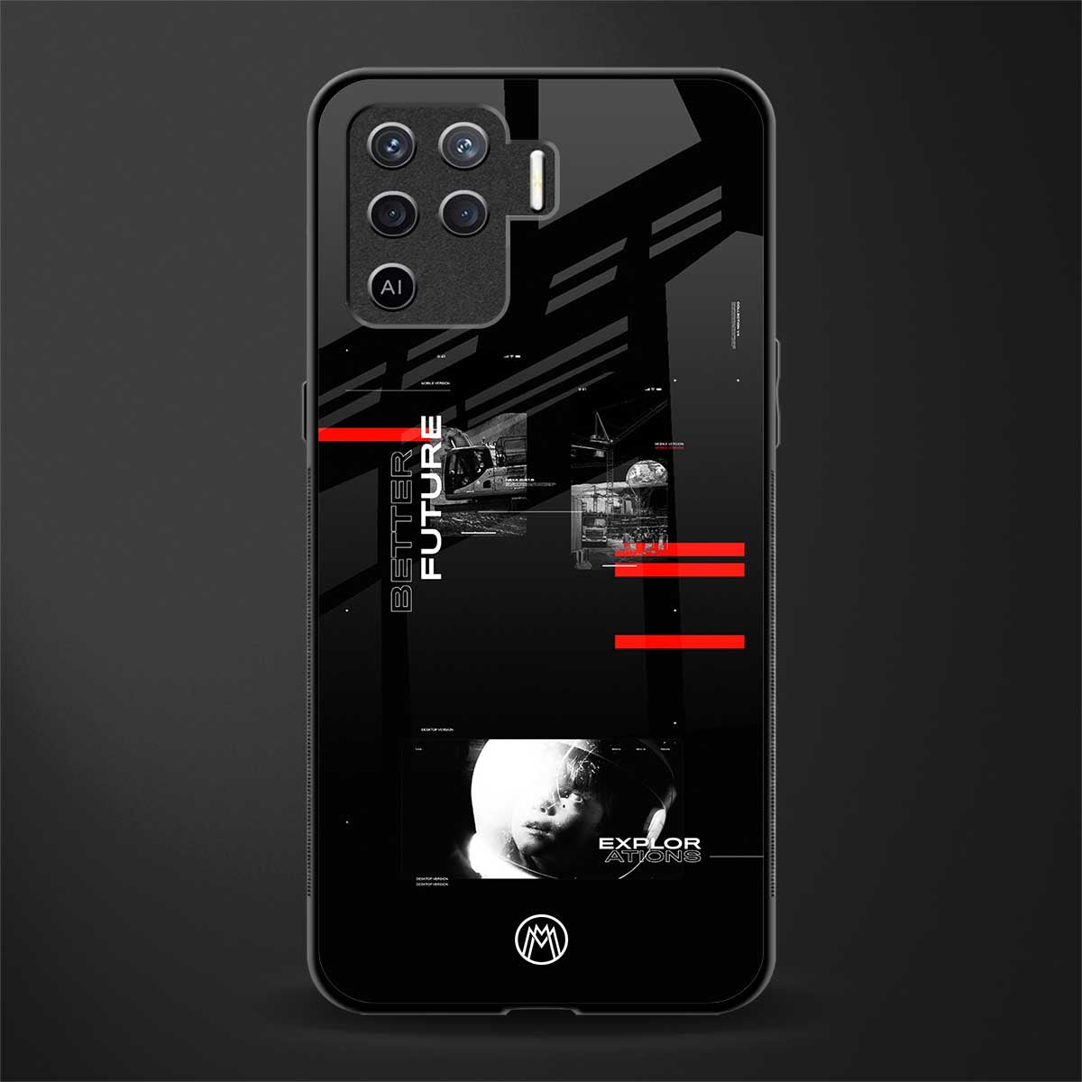 better future dark aesthetic glass case for oppo f19 pro image