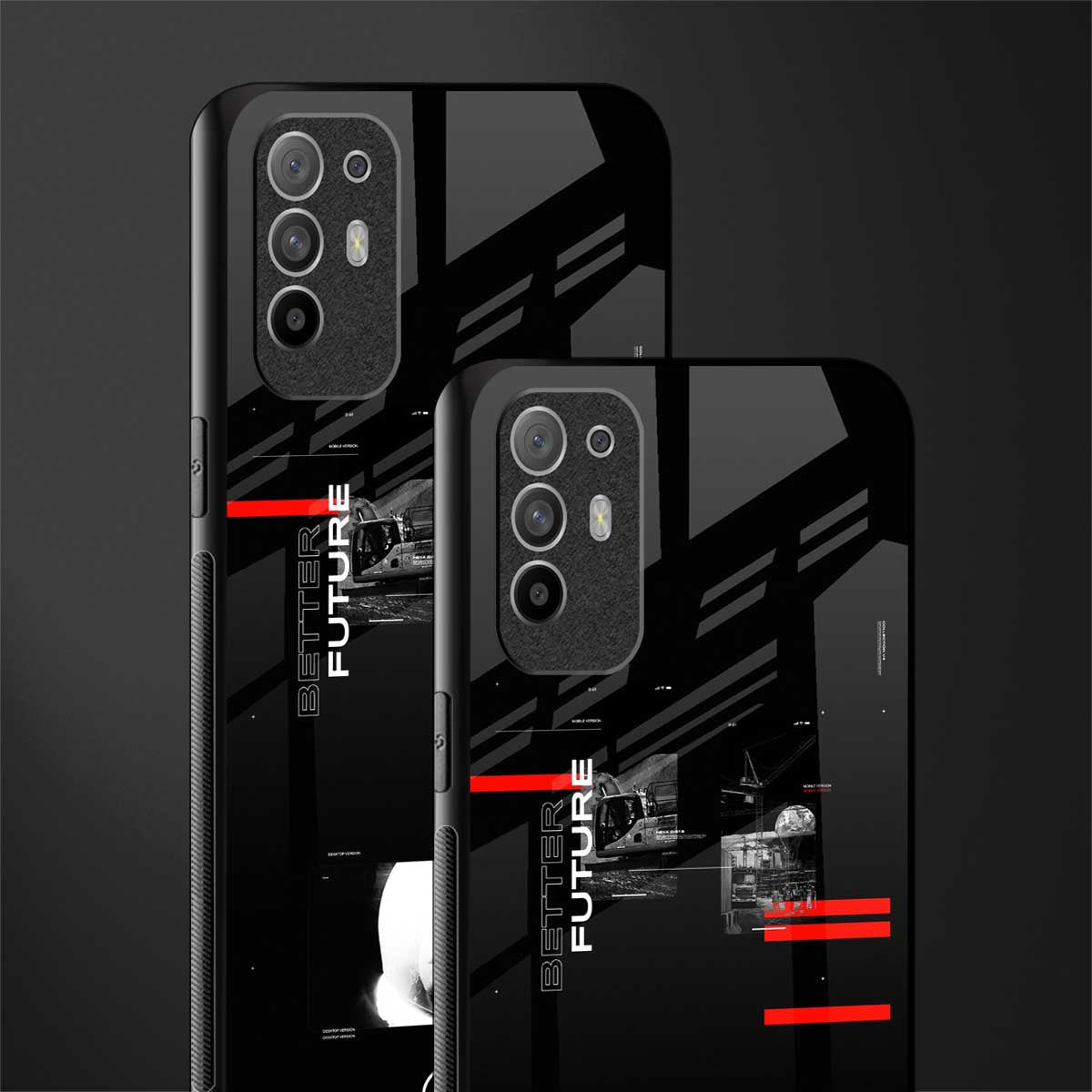 better future dark aesthetic glass case for oppo f19 pro plus image-2