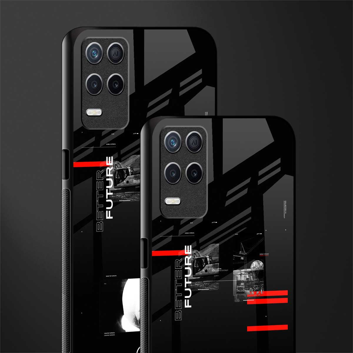 better future dark aesthetic glass case for realme 8 5g image-2