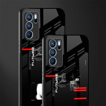 better future dark aesthetic glass case for oppo reno6 5g image-2