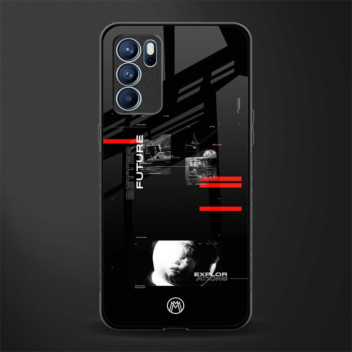 better future dark aesthetic glass case for oppo reno6 5g image
