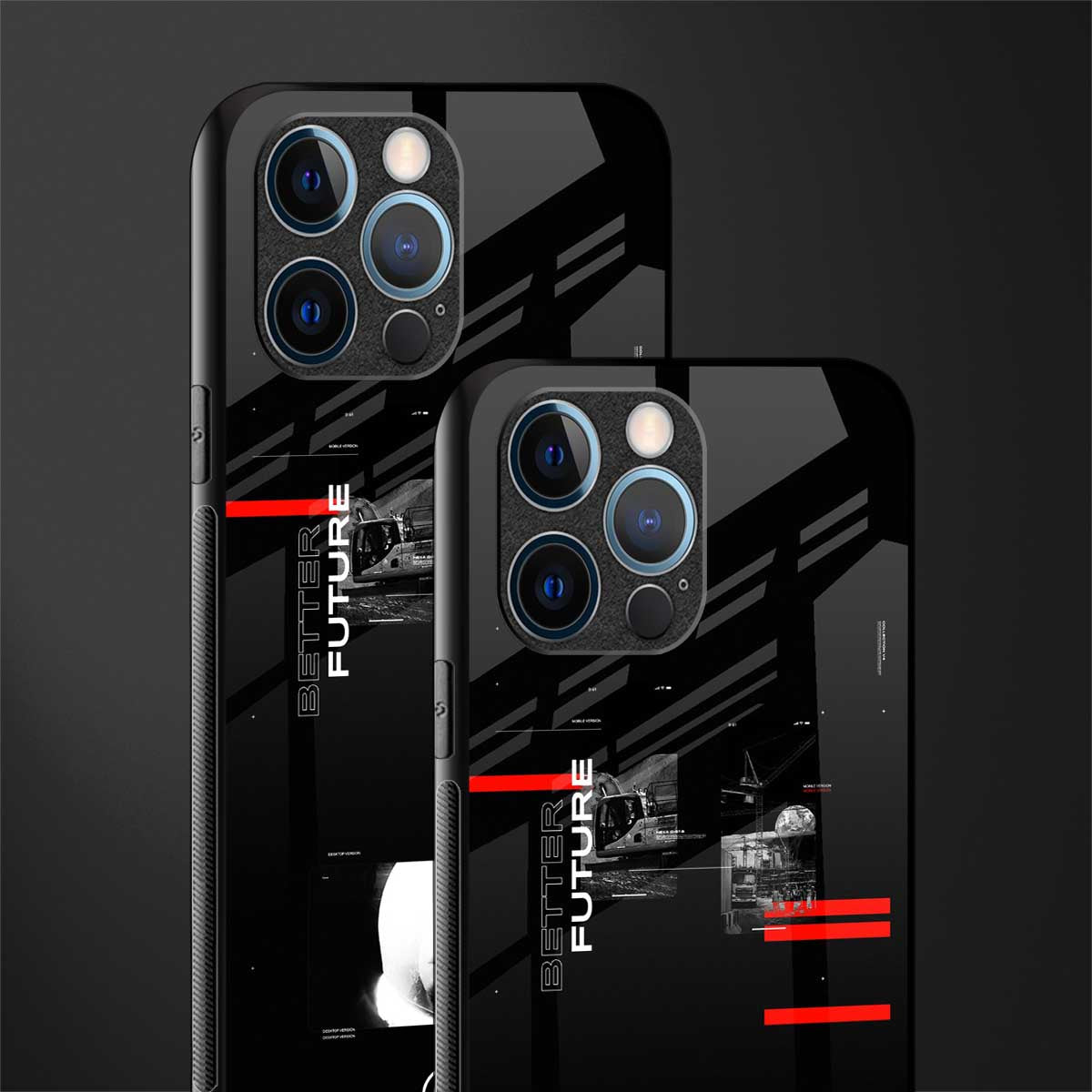 better future dark aesthetic glass case for iphone 14 pro image-2