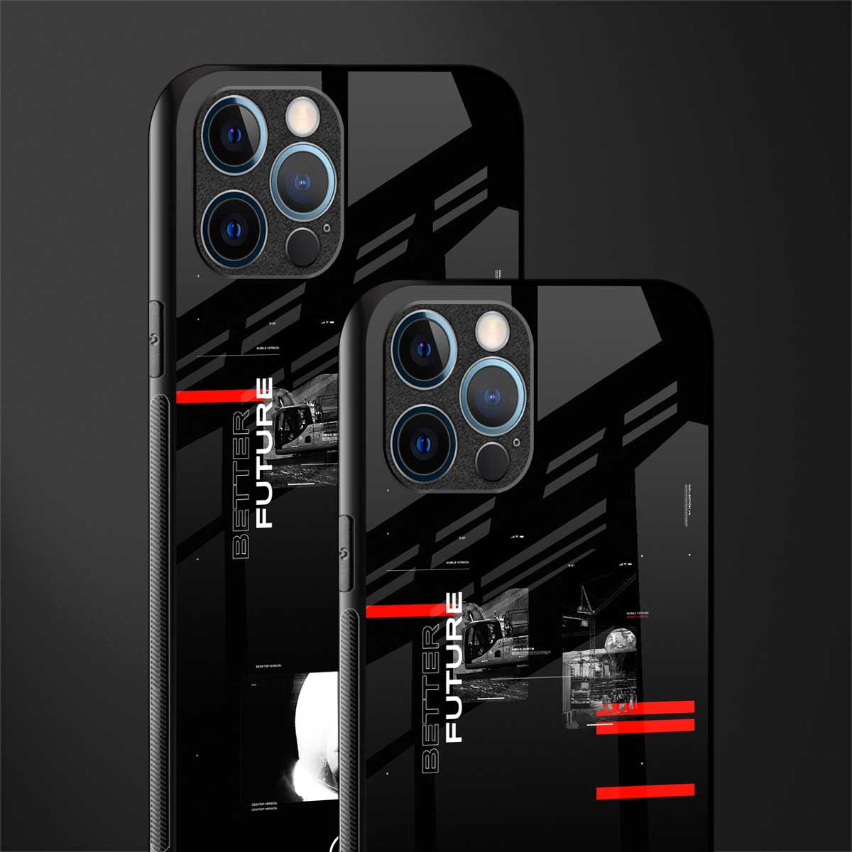 better future dark aesthetic glass case for iphone 12 pro max image-2