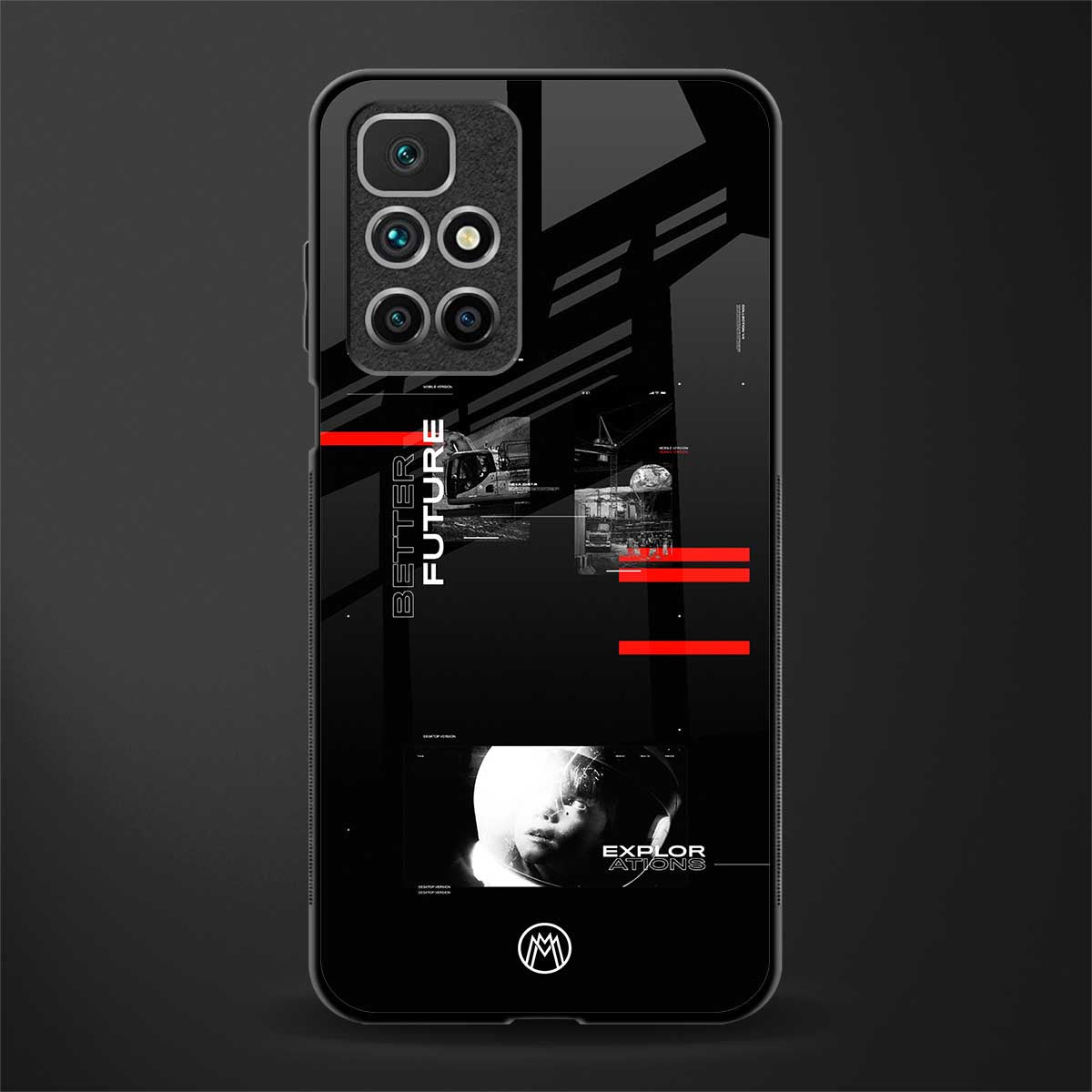 better future dark aesthetic glass case for redmi 10 prime image