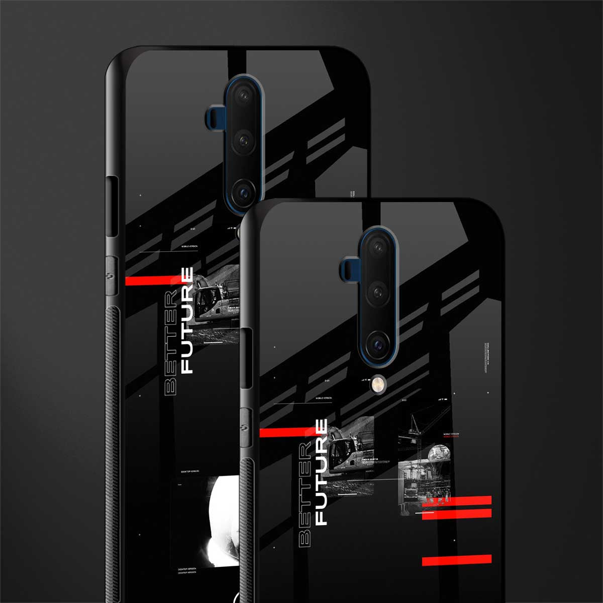 better future dark aesthetic glass case for oneplus 7t pro image-2