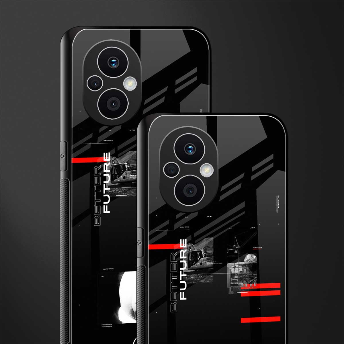 better future dark aesthetic back phone cover | glass case for oppo f21 pro 5g