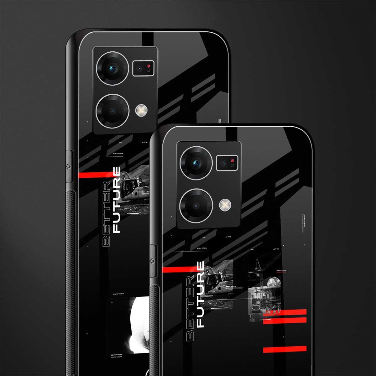 better future dark aesthetic back phone cover | glass case for oppo f21 pro 4g