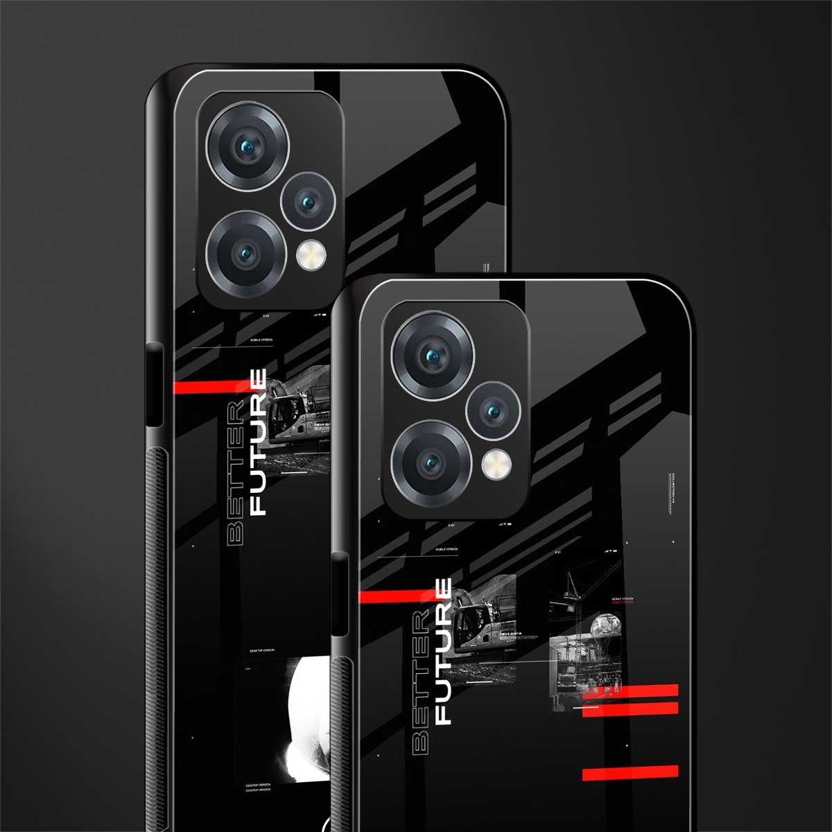 better future dark aesthetic back phone cover | glass case for oneplus nord ce 2 lite 5g