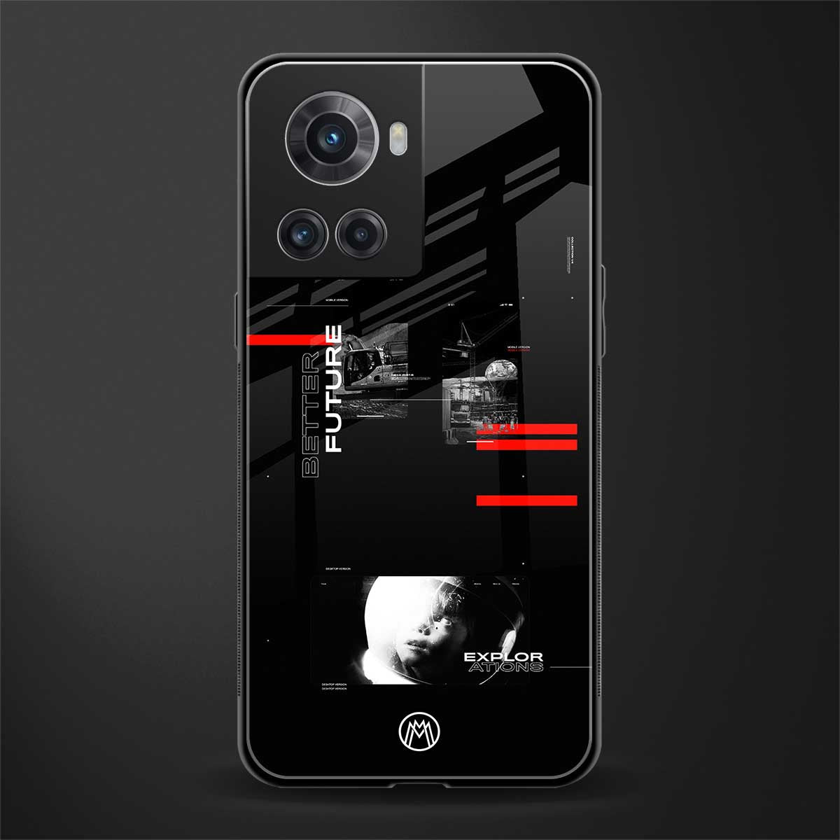 better future dark aesthetic back phone cover | glass case for oneplus 10r 5g