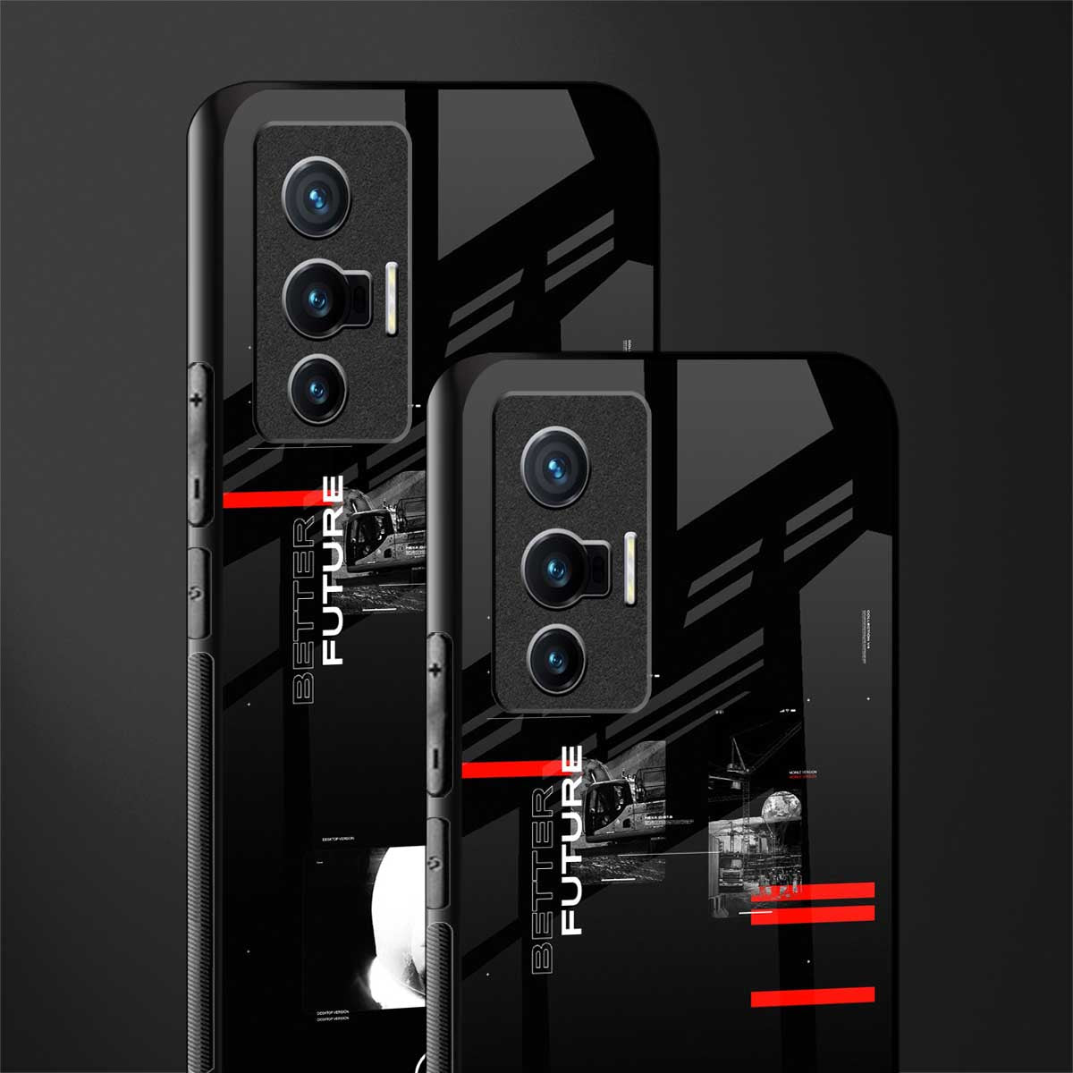 better future dark aesthetic glass case for vivo x70 image-2
