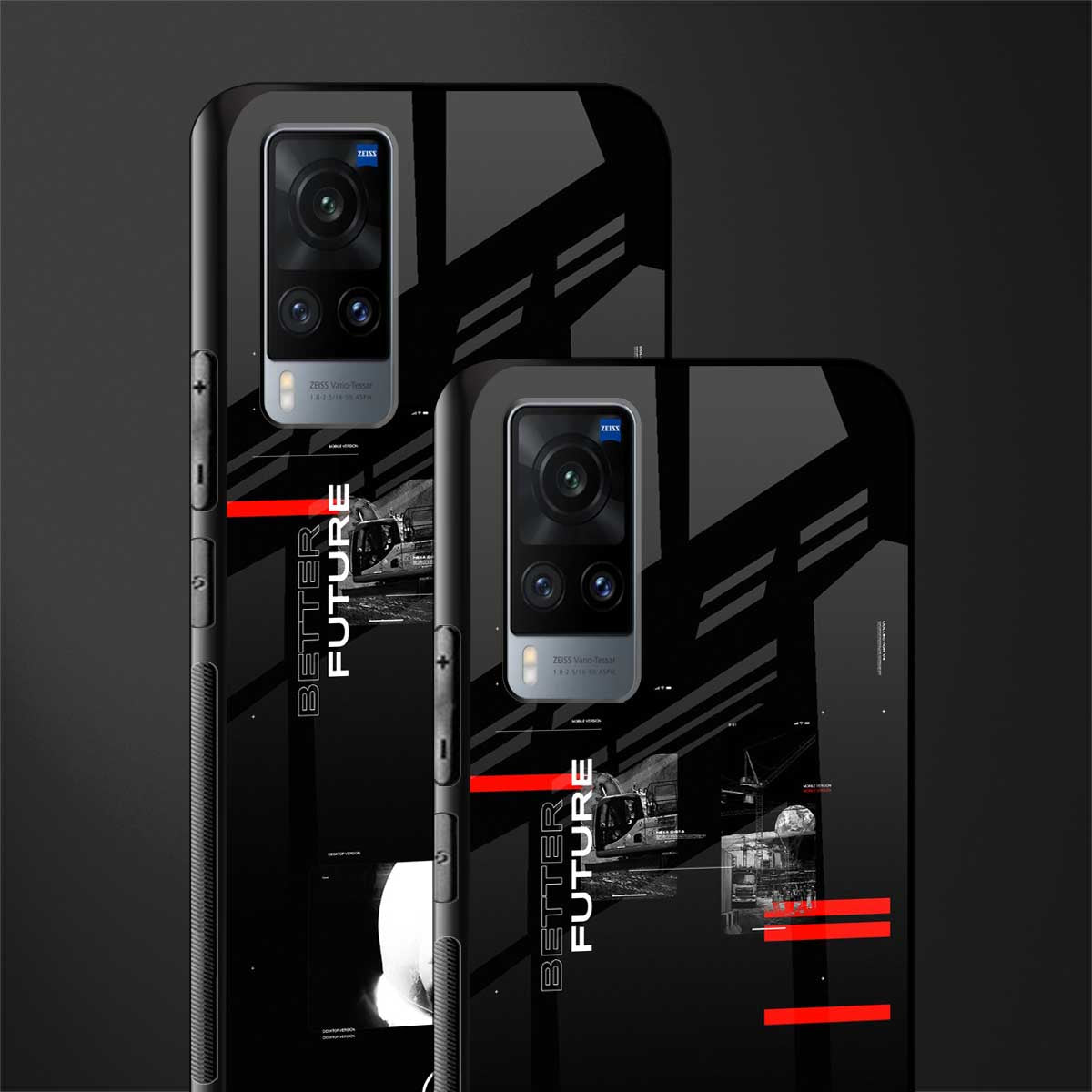 better future dark aesthetic glass case for vivo x60 image-2