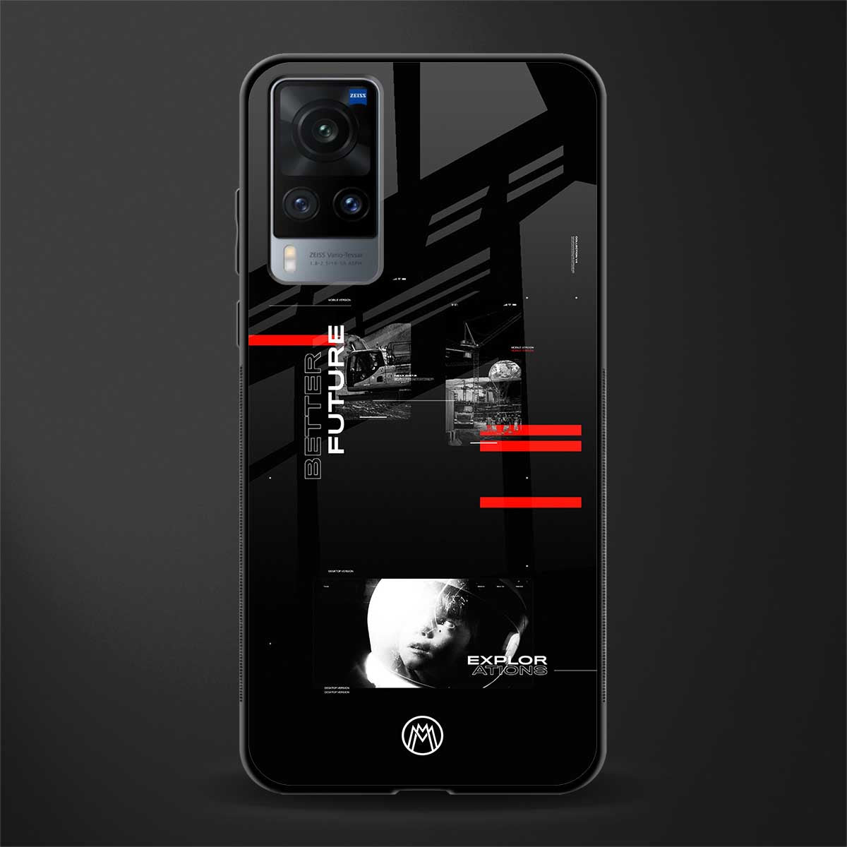 better future dark aesthetic glass case for vivo x60 image