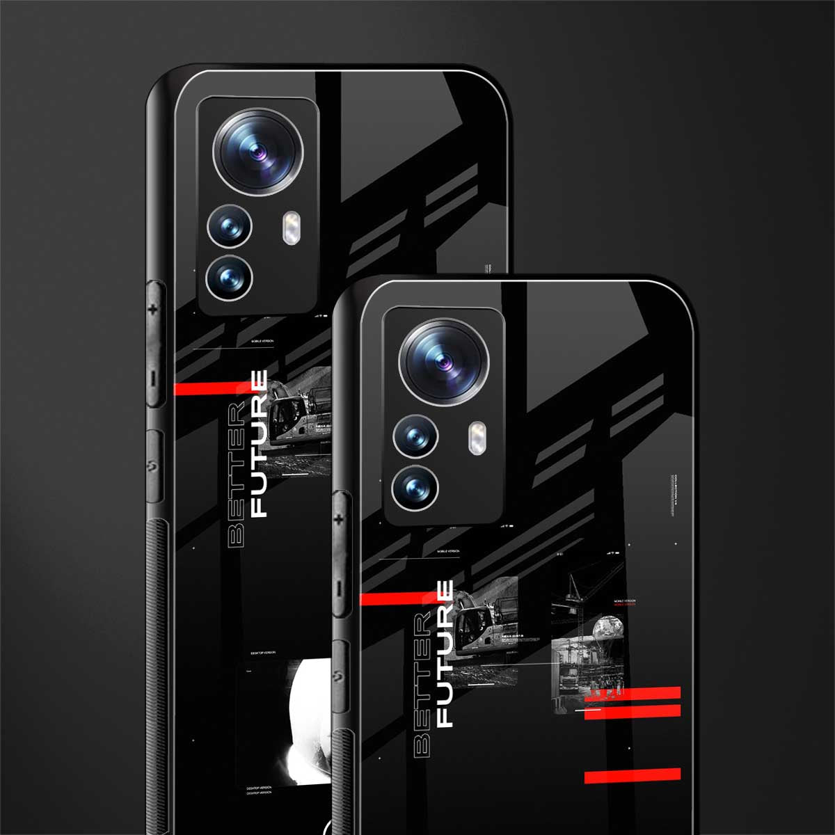better future dark aesthetic back phone cover | glass case for xiaomi 12 pro