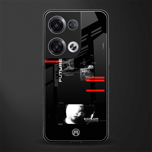 better future dark aesthetic back phone cover | glass case for oppo reno 8