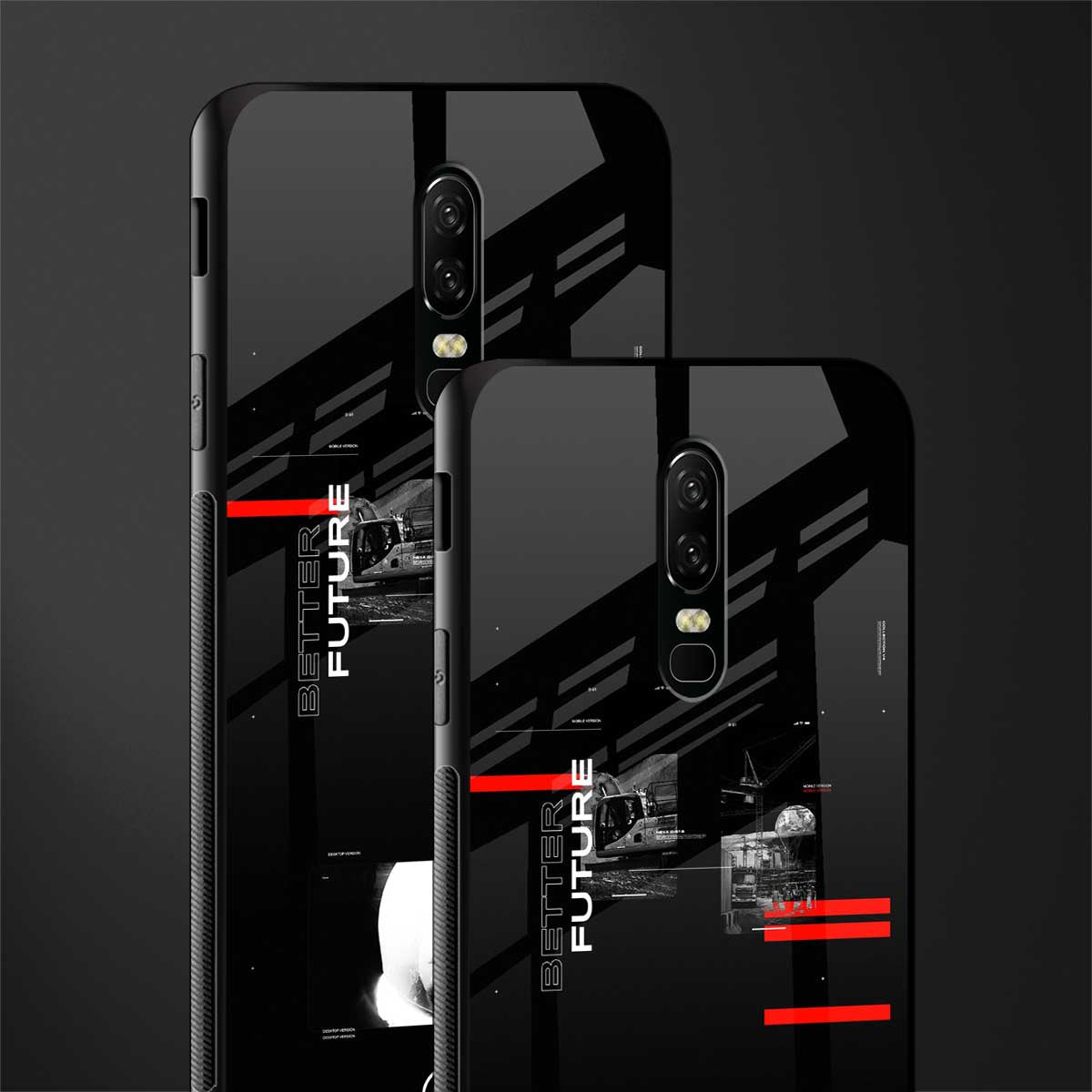 better future dark aesthetic glass case for oneplus 6 image-2