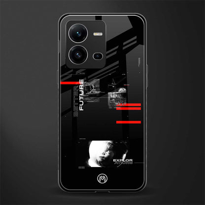 better future dark aesthetic back phone cover | glass case for vivo v25-5g