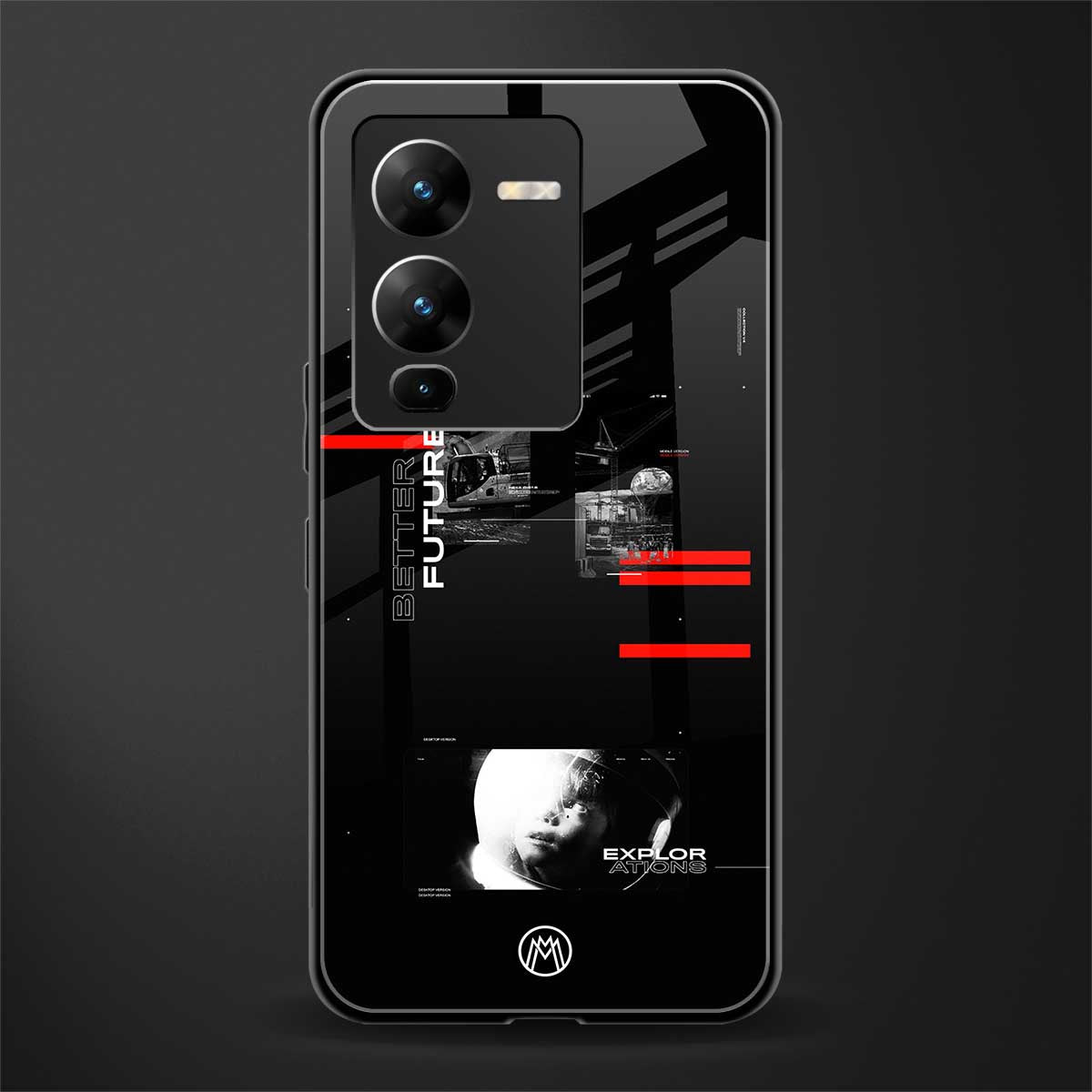 better future dark aesthetic back phone cover | glass case for vivo v25 pro 5g