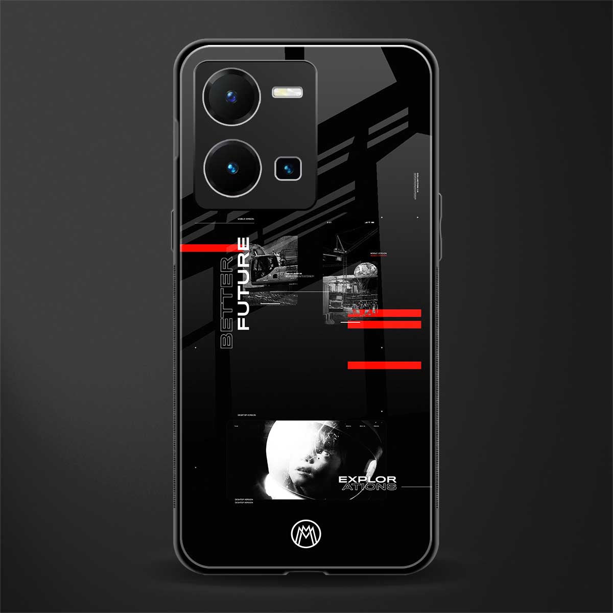 better future dark aesthetic back phone cover | glass case for vivo y35 4g